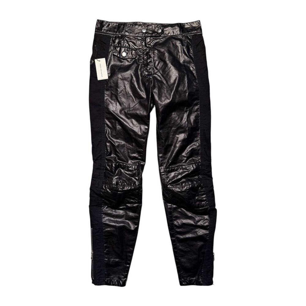 Waxed moto trouser